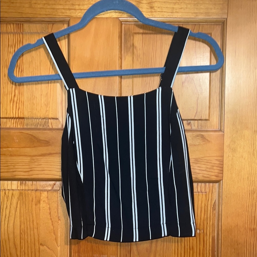 Black and White Striped Women's Top